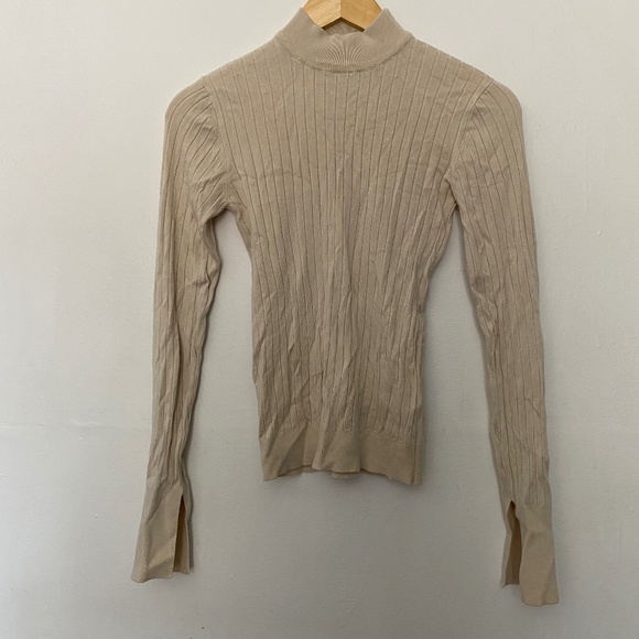 Dynamite Ribbed Mock Neck Long Sleeve Sweater - Picture 1 of 2